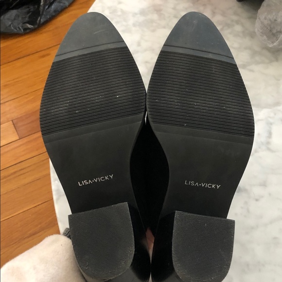 NEW brand new Lisa Vicky 8M black suede heeled mules GORGEOUS - Picture 5 of 5